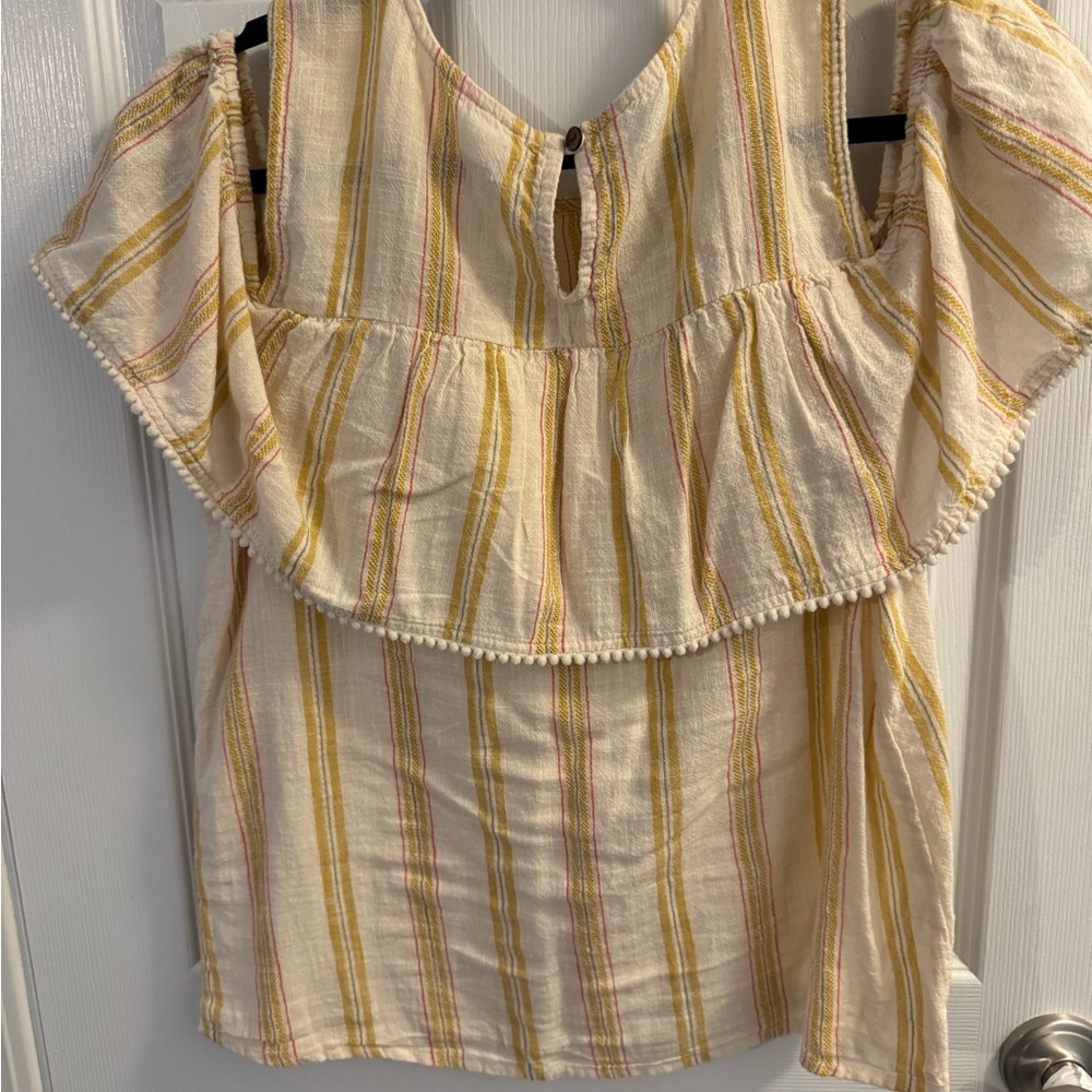 Women’s Lauren Conrad Shoulder Cut Out Striped Blouse